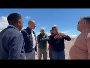 Fabián Martín recorrió las obras de defensa hídrica que avanzan en Barreal